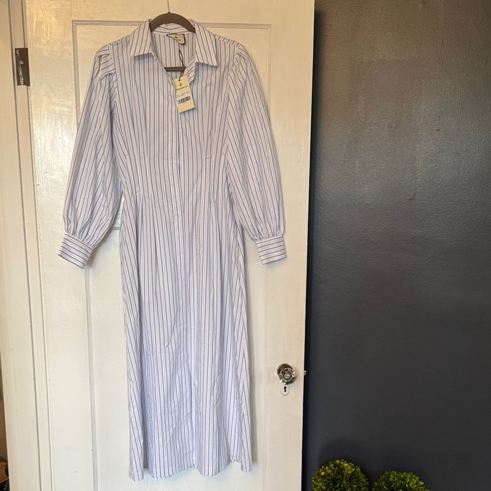 Tuckernuck Blue and White Striped Long Sleeve Dress